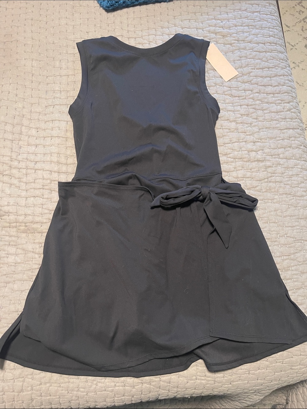 Sleeveless Black Tie-Waist Women's Athletic Dress